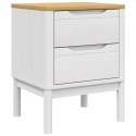 VidaXL Szafka nocna FLORO, biała, 45x39x57 cm, lite drewno sosnowe
