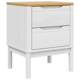 VidaXL Szafka nocna FLORO, biała, 45x39x57 cm, lite drewno sosnowe
