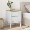 VidaXL Szafka nocna FLORO, biała, 45x39x57 cm, lite drewno sosnowe
