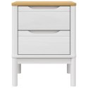VidaXL Szafka nocna FLORO, biała, 45x39x57 cm, lite drewno sosnowe