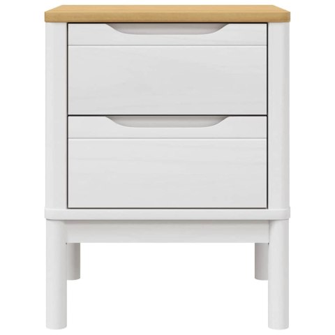 VidaXL Szafka nocna FLORO, biała, 45x39x57 cm, lite drewno sosnowe