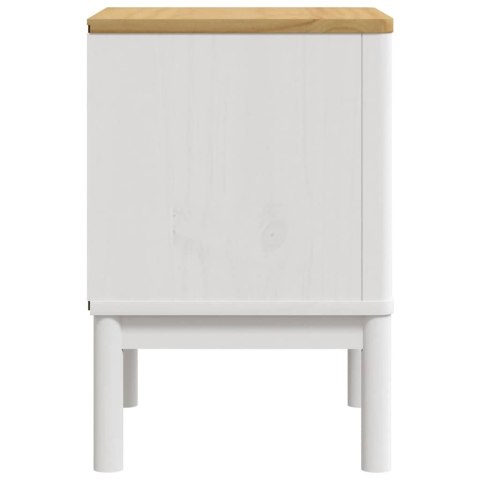 VidaXL Szafka nocna FLORO, biała, 45x39x57 cm, lite drewno sosnowe