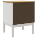 VidaXL Szafka nocna FLORO, biała, 45x39x57 cm, lite drewno sosnowe