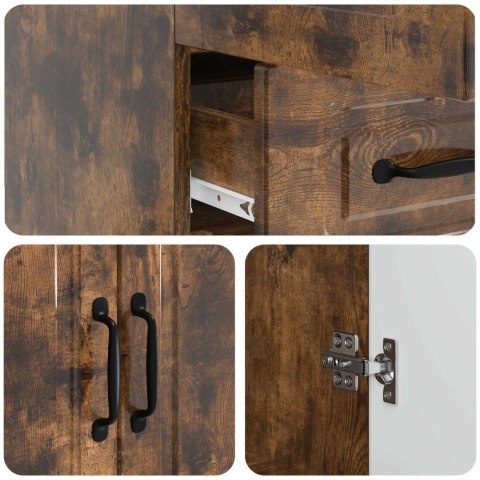 VidaXL Bufet Dąb wędzony 66 x 34,5 x 92 cm Drewno inżynieryjne
