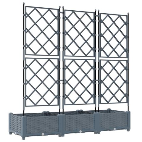 VidaXL Doniczka ogrodowa 3 szt. Jasnoszary 120 x 40 x 125,5 cm PP