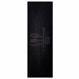 VidaXL Dywan kuchenny Sztućce Czarny 180 x 60 cm Aksamit