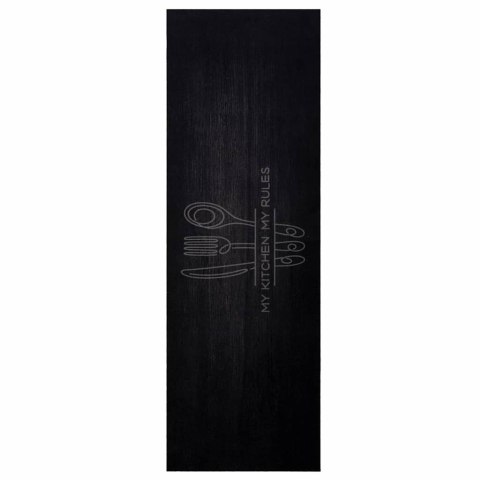 VidaXL Dywan kuchenny Sztućce Czarny 180 x 60 cm Aksamit
