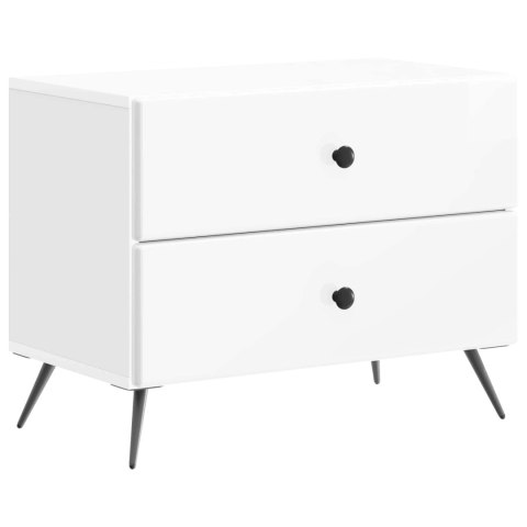 VidaXL Szafka Nocna Biały wysoki połysk 62 x 34,5 x 47,5 cm