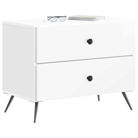 VidaXL Szafka Nocna Biały wysoki połysk 62 x 34,5 x 47,5 cm