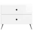 VidaXL Szafka Nocna Biały wysoki połysk 62 x 34,5 x 47,5 cm