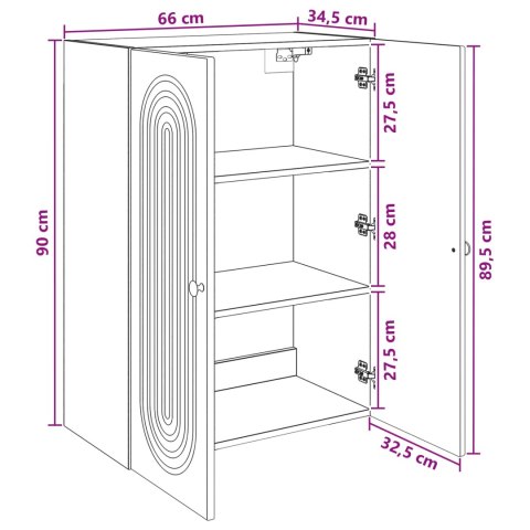 VidaXL Szafka ścienna Stare drewno 66 x 34,5 x 90 cm