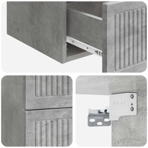 VidaXL Wisząca Szafka Nocna Betonowy szary 33 x 34,5 x 40 cm