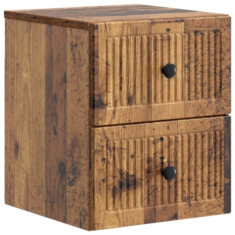 VidaXL Wisząca Szafka Nocna Stare drewno 33 x 34,5 x 40 cm