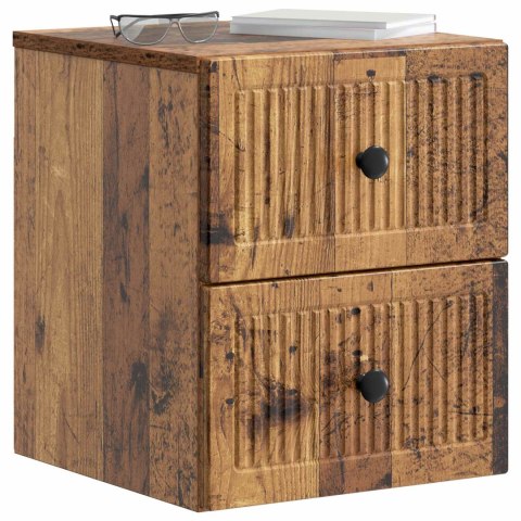 VidaXL Wisząca Szafka Nocna Stare drewno 33 x 34,5 x 40 cm