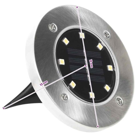 SOLARNE LAMPY GRUNTOWE 8 SZT. CIEPŁE BIAŁE LED