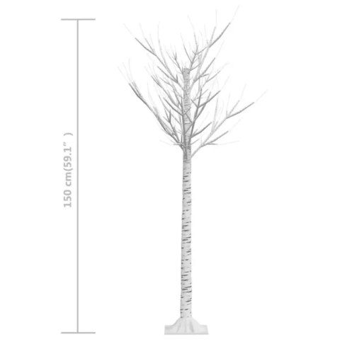 VidaXL Wierzba z oświetleniem, 156 ciepłych białych LED, 1,5 m