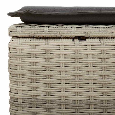 VidaXL 8-cz. zestaw mebli ogrodowych, poduszki, jasnoszary polirattan