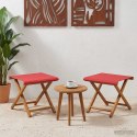 VidaXL Fotel ogrodowy 2 pcs Lite Drewno Eukaliptusowe czerwony