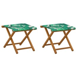VidaXL Fotel ogrodowy 2 pcs Lite Drewno Eukaliptusowe motyw liści