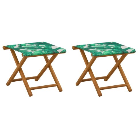 VidaXL Fotel ogrodowy 2 pcs Lite Drewno Eukaliptusowe motyw liści