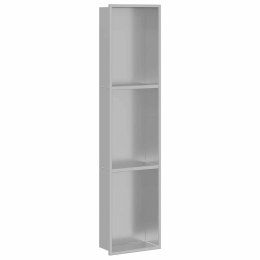 VidaXL Nisza prysznicowa srebrny 90 x 20 x 9,5 cm Stal nierdzewna