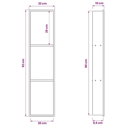 VidaXL Nisza prysznicowa srebrny 90 x 20 x 9,5 cm Stal nierdzewna