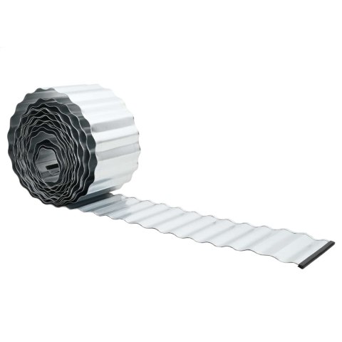 KRAWĘŻNIK DO TRAWNIKA 5 M X 25 CM STAL OCYNKOWANA SREBRNY