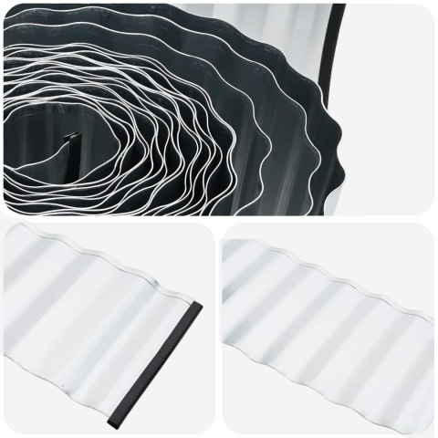 KRAWĘŻNIK DO TRAWNIKA 5 M X 25 CM STAL OCYNKOWANA SREBRNY