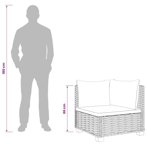 VidaXL 2 szt. Zestaw Rattanowy z Poduszkami GENDT Naturalny rattan