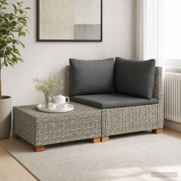 VidaXL 2 szt. Zestaw Rattanowy z Poduszkami GENDT Naturalny rattan