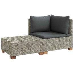 VidaXL 2 szt. Zestaw Rattanowy z Poduszkami GENDT Naturalny rattan