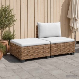 VidaXL 2 szt. Zestaw Rattanowy z Poduszkami GENDT Naturalny rattan