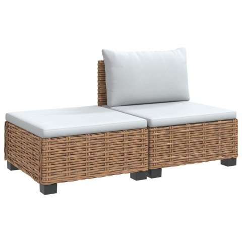VidaXL 2 szt. Zestaw Rattanowy z Poduszkami GENDT Naturalny rattan