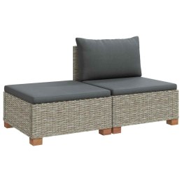 VidaXL 2 szt. Zestaw Rattanowy z Poduszkami GENDT Naturalny rattan