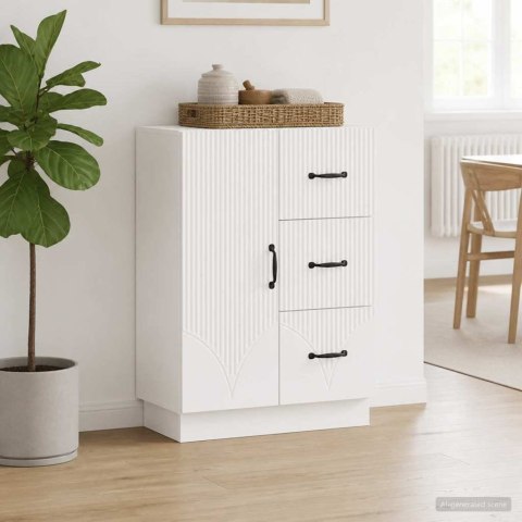 VidaXL Bufet Biały wysoki połysk 66 x 34,5 x 87 cm Drewno inżynieryjne