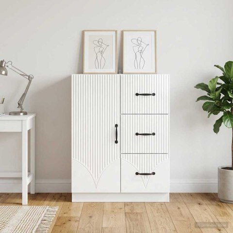 VidaXL Bufet Biały wysoki połysk 66 x 34,5 x 87 cm Drewno inżynieryjne