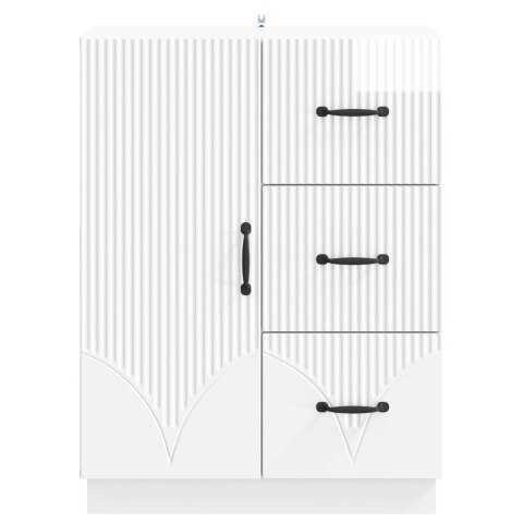 VidaXL Bufet Biały wysoki połysk 66 x 34,5 x 87 cm Drewno inżynieryjne