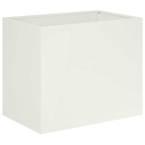 VidaXL Doniczka ogrodowa Biały 50 x 40 x 50 cm Stal zimnogięta