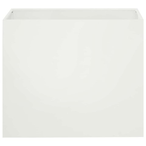 VidaXL Doniczka ogrodowa Biały 50 x 40 x 50 cm Stal zimnogięta