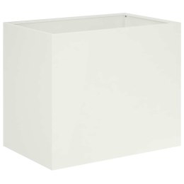 VidaXL Doniczka ogrodowa Biały 60 x 40 x 50 cm Stal zimnogięta