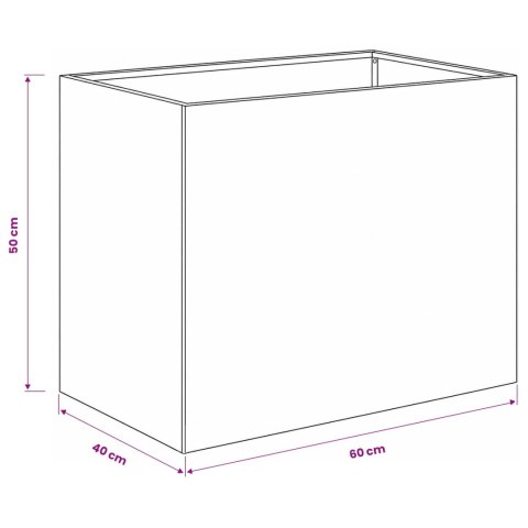 VidaXL Doniczka ogrodowa srebrny 60 x 40 x 50 cm Stal ocynkowana