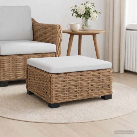 VidaXL Podnóżek z Poduszką GENDT Naturalny rattan naturalny