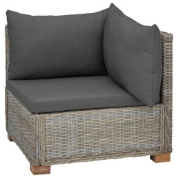 VidaXL Sofa narożna z poduszkami GENDT Naturalny rattan Kubu Szary