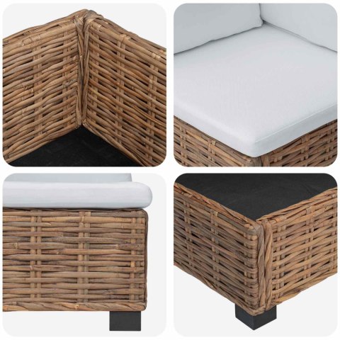 VidaXL Sofa narożna z poduszkami GENDT Naturalny rattan naturalny