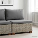 VidaXL Środkowa sofa z poduszkami GENDT Naturalny rattan Kubu Szary