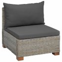 VidaXL Środkowa sofa z poduszkami GENDT Naturalny rattan Kubu Szary