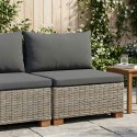 VidaXL Środkowa sofa z poduszkami GENDT Naturalny rattan Kubu Szary