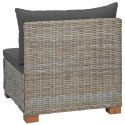 VidaXL Środkowa sofa z poduszkami GENDT Naturalny rattan Kubu Szary
