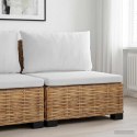 VidaXL Środkowa sofa z poduszkami GENDT Naturalny rattan naturalny