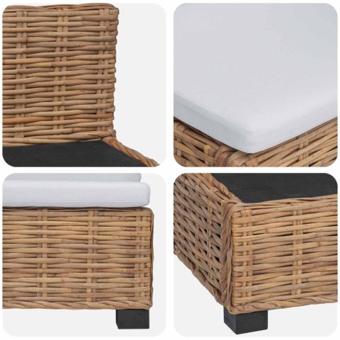 VidaXL Środkowa sofa z poduszkami GENDT Naturalny rattan naturalny
